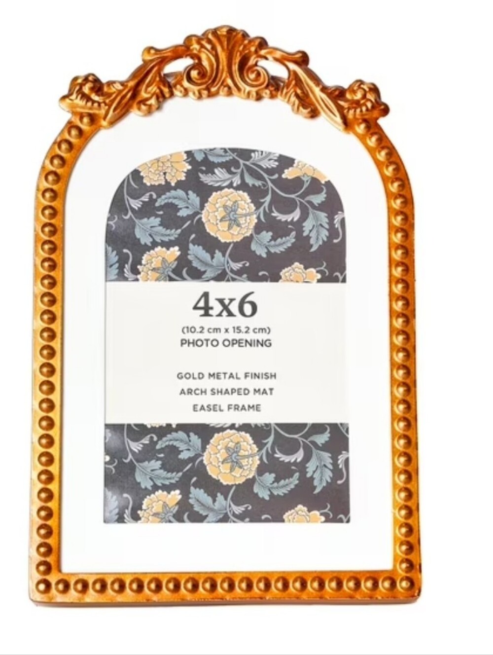 Crystal Art Gallery Gold Filigree 4x6 Tabletop Picture Frame